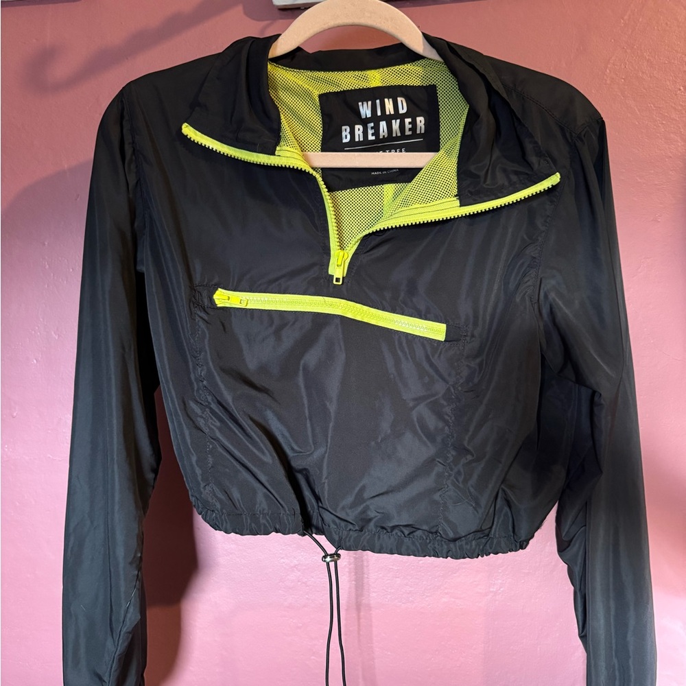 Love Tree Black and Neon Yellow Utility Jacket